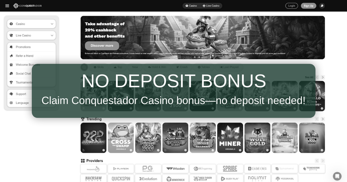 Conquestador Casino No Deposit Bonus for Easy Exploration